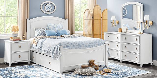 Kids Jaclyn Lane White Full Panel Bed - Thumbnail - Image 2