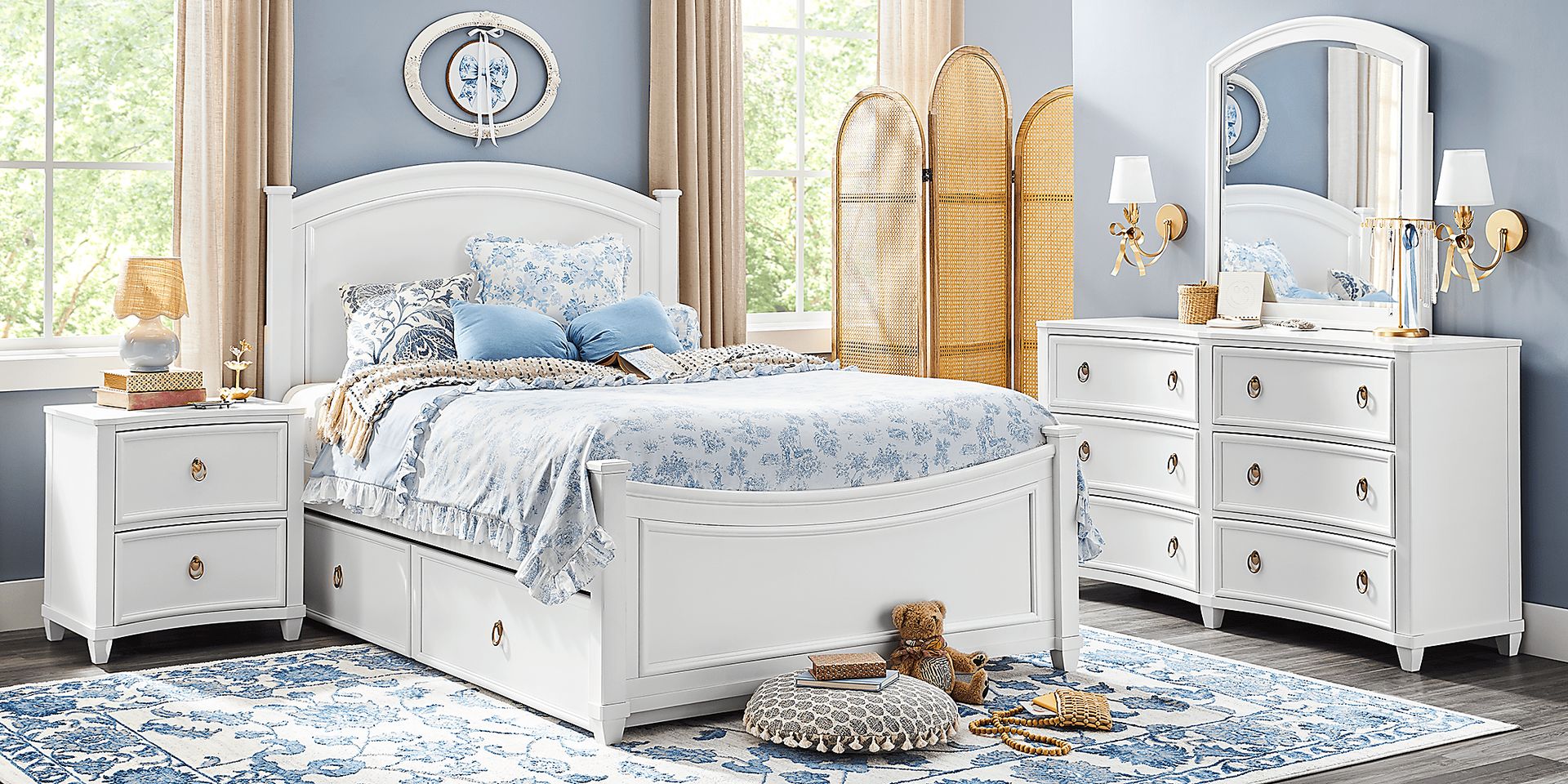 Kids Jaclyn Lane White Full Panel Bed - Image 2