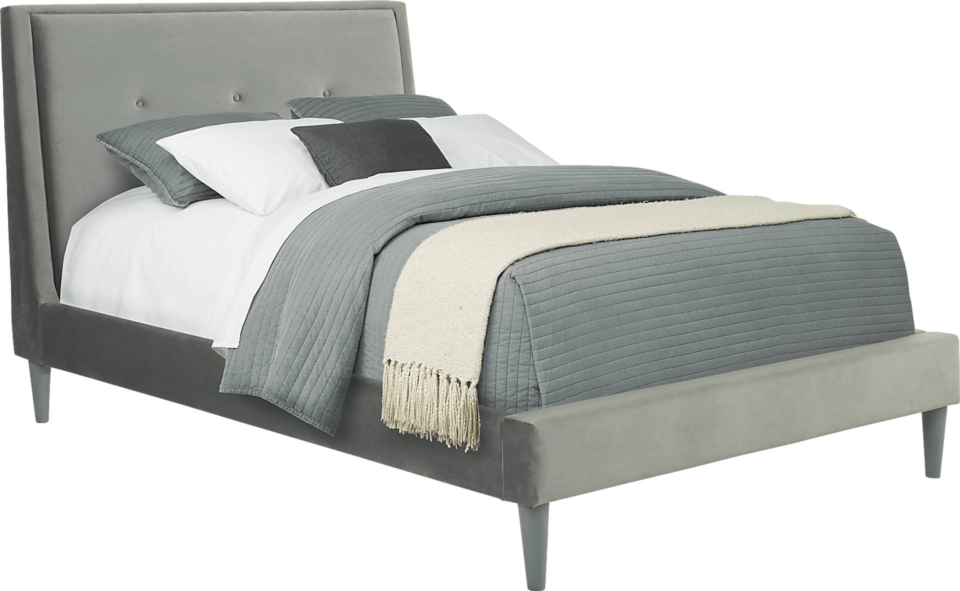 gray 3 pc full upholstered bed