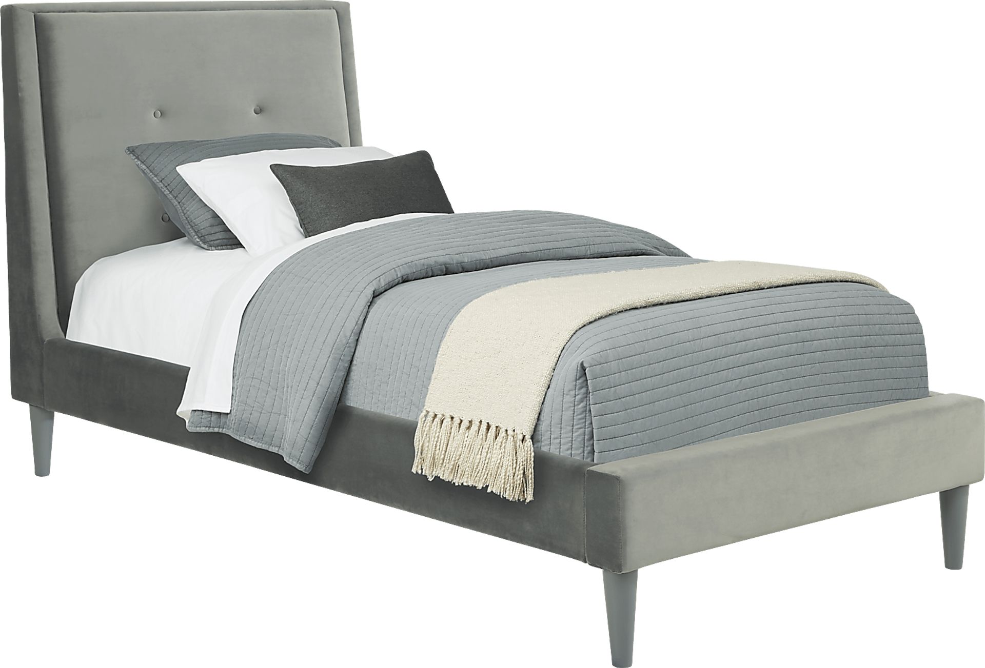 Kids Mill Valley Jr. Cherry 5 Pc Bedroom with Jaidyn Gray Twin Upholstered Bed - Image 2