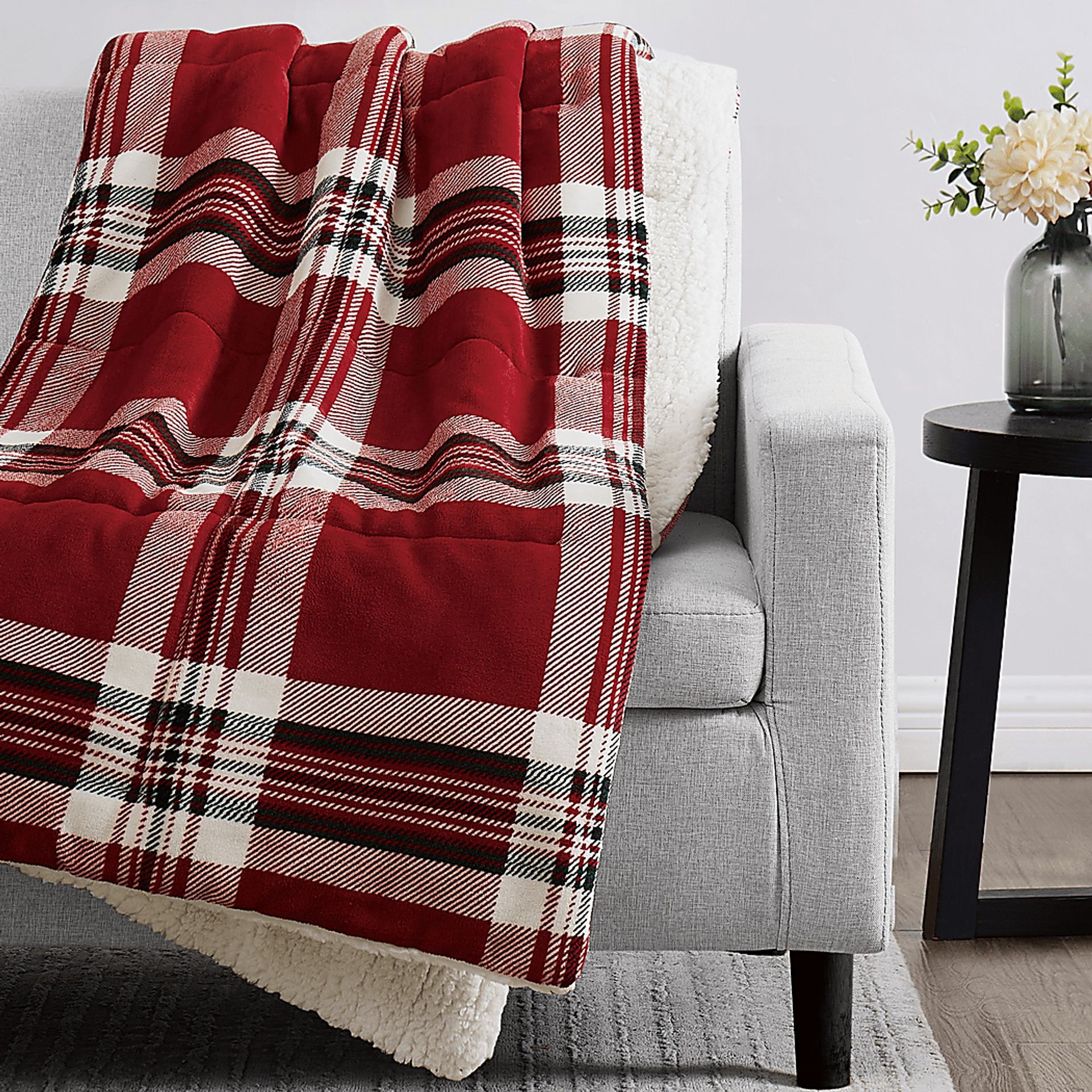 Kids Jakov Red Faux Fur Throw - Image 4