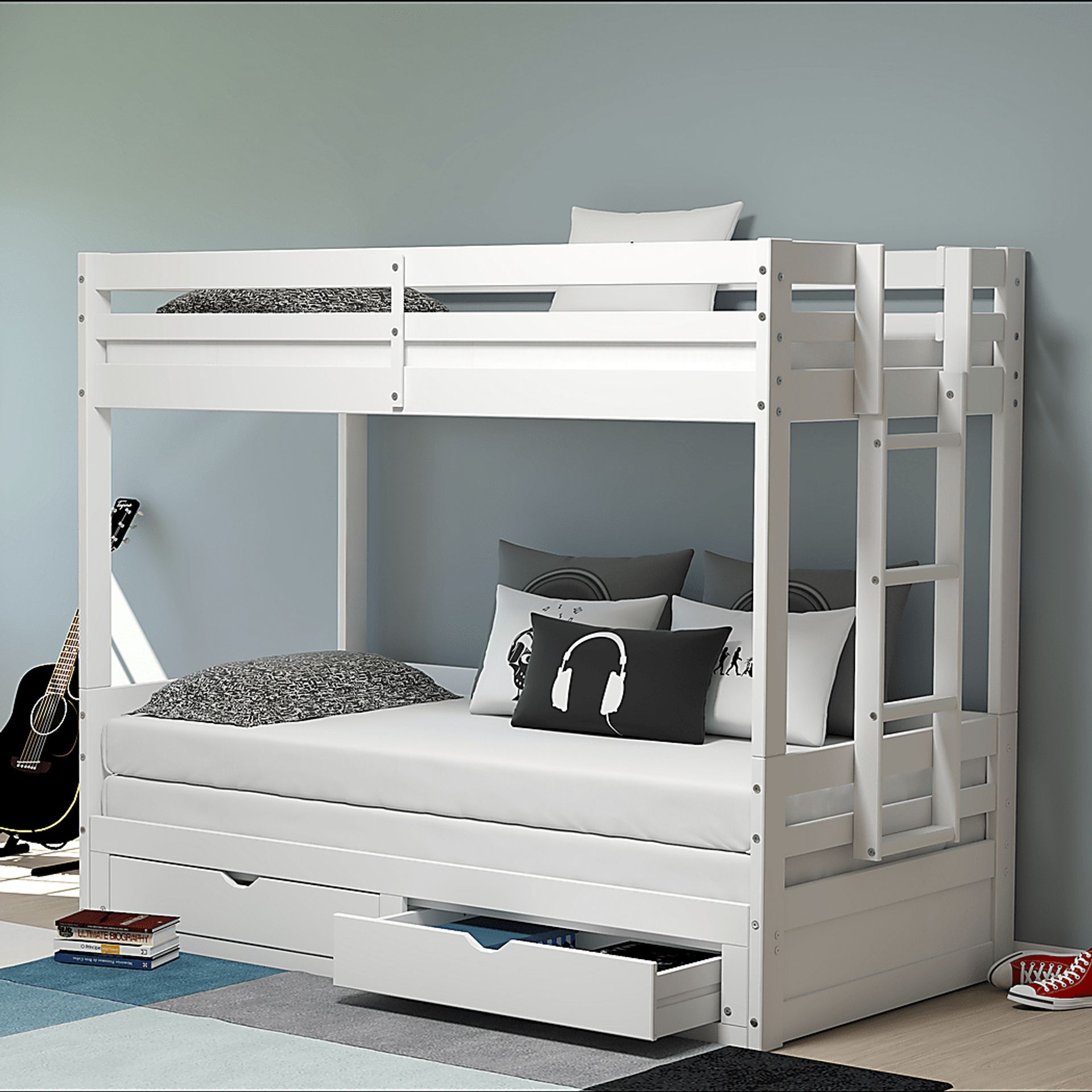 Kids Jariden White Twin/Twin Extending Bunk Bed - Image 4