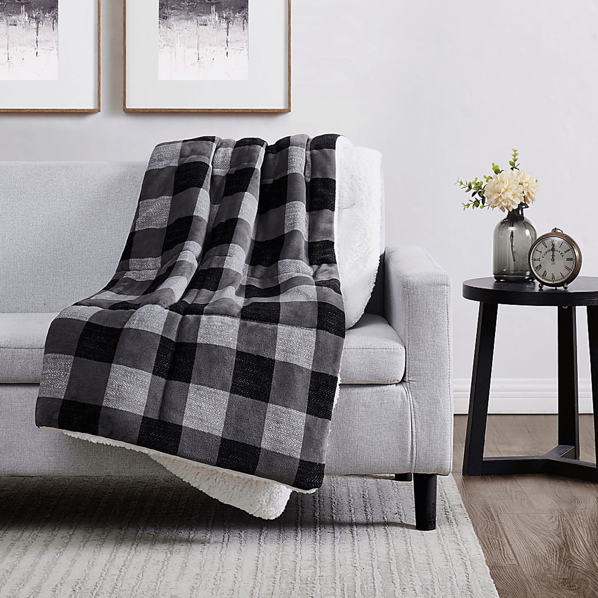 Kids Javok Gray Faux Fur Throw - Image 2