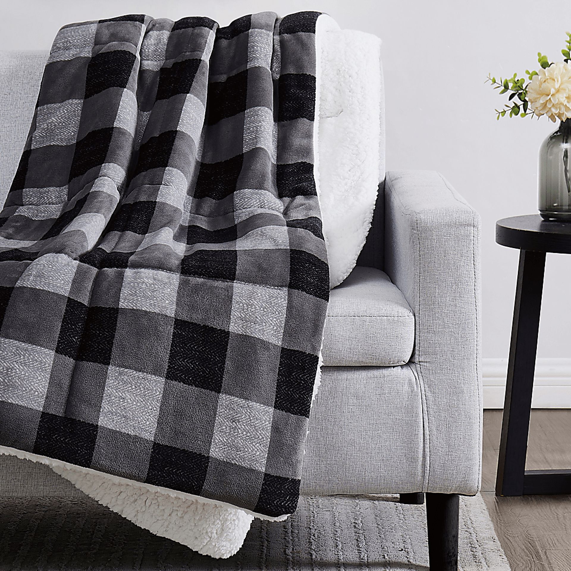 Kids Javok Gray Faux Fur Throw - Image 4