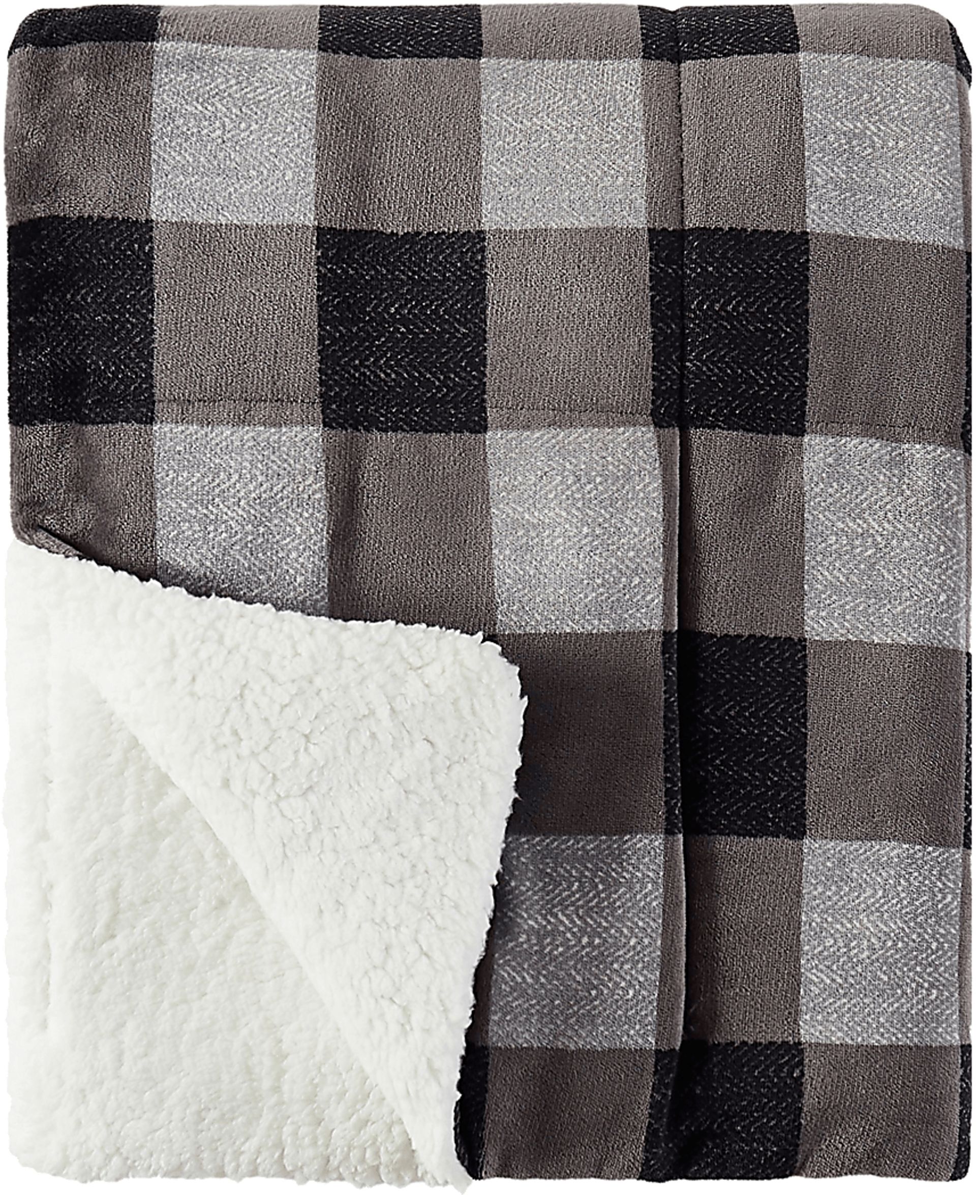 Kids Javok Gray Faux Fur Throw - Image 1