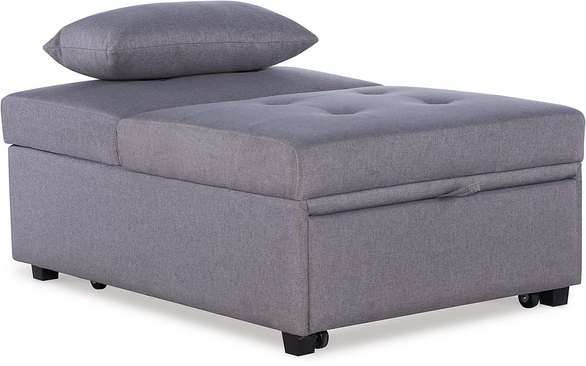 Kids Jaxton Gray Convertible Chair