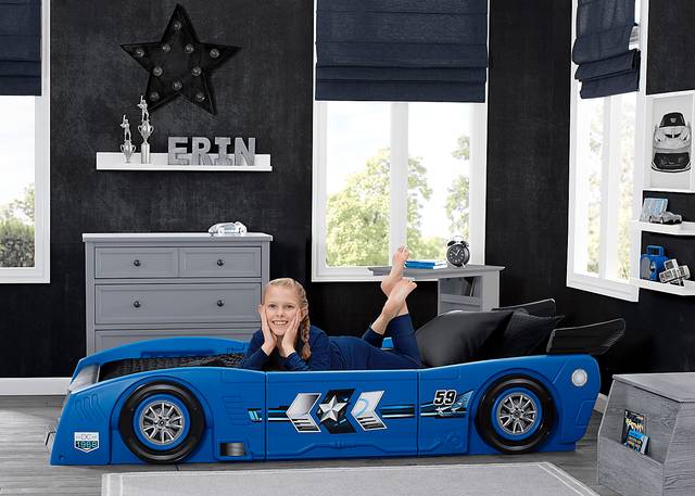 Kids Jeadi Blue Twin Car Bed - Thumbnail - Image 2