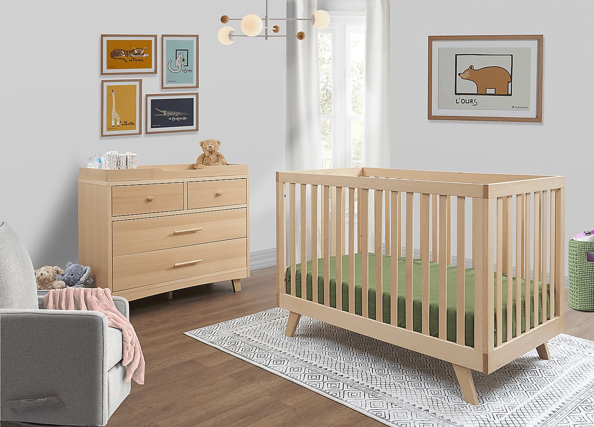 Jemuz Natural Light Wood Crib | Rooms to Go
