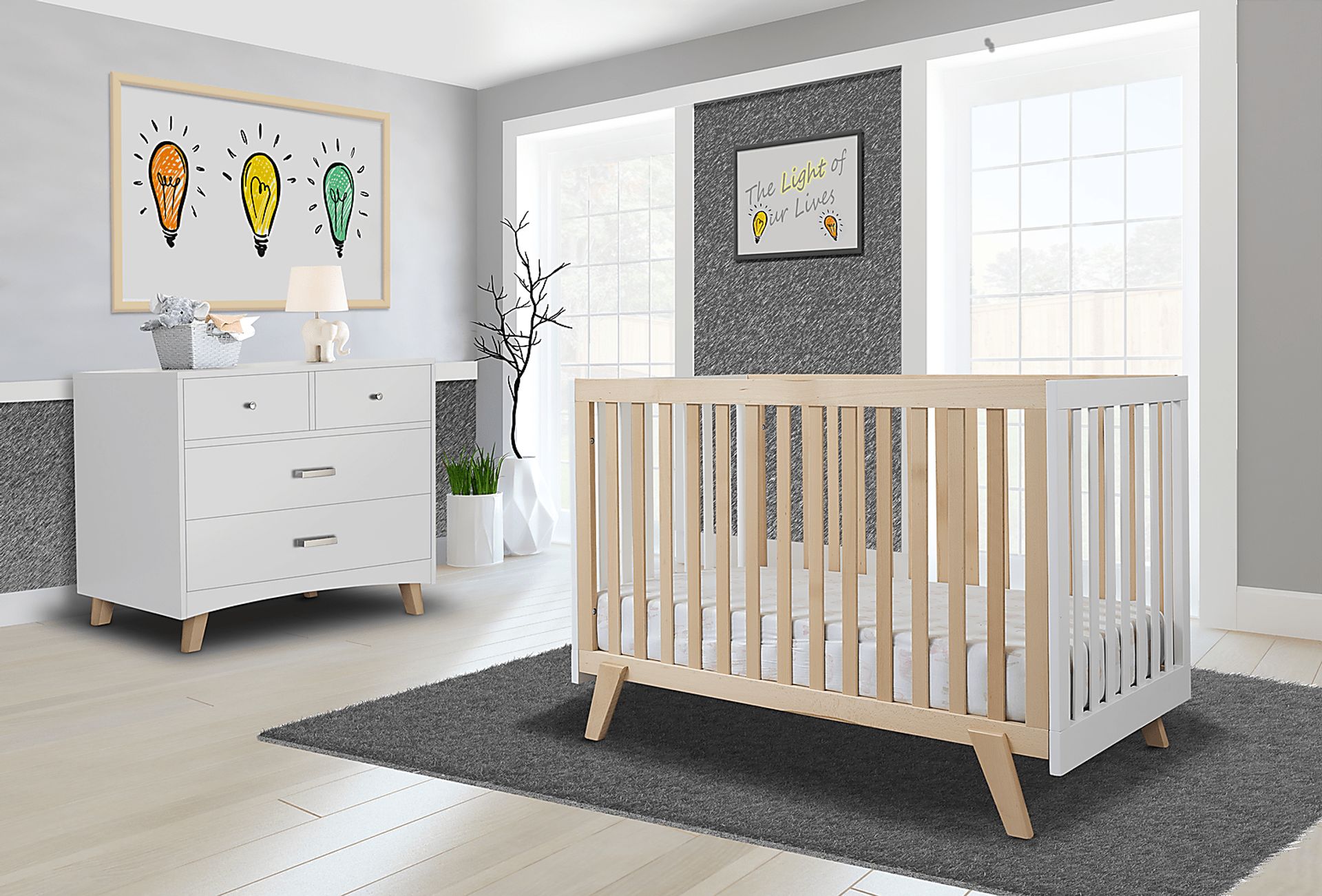 Kids Jemuz Natural/White Convertible Crib - Image 2