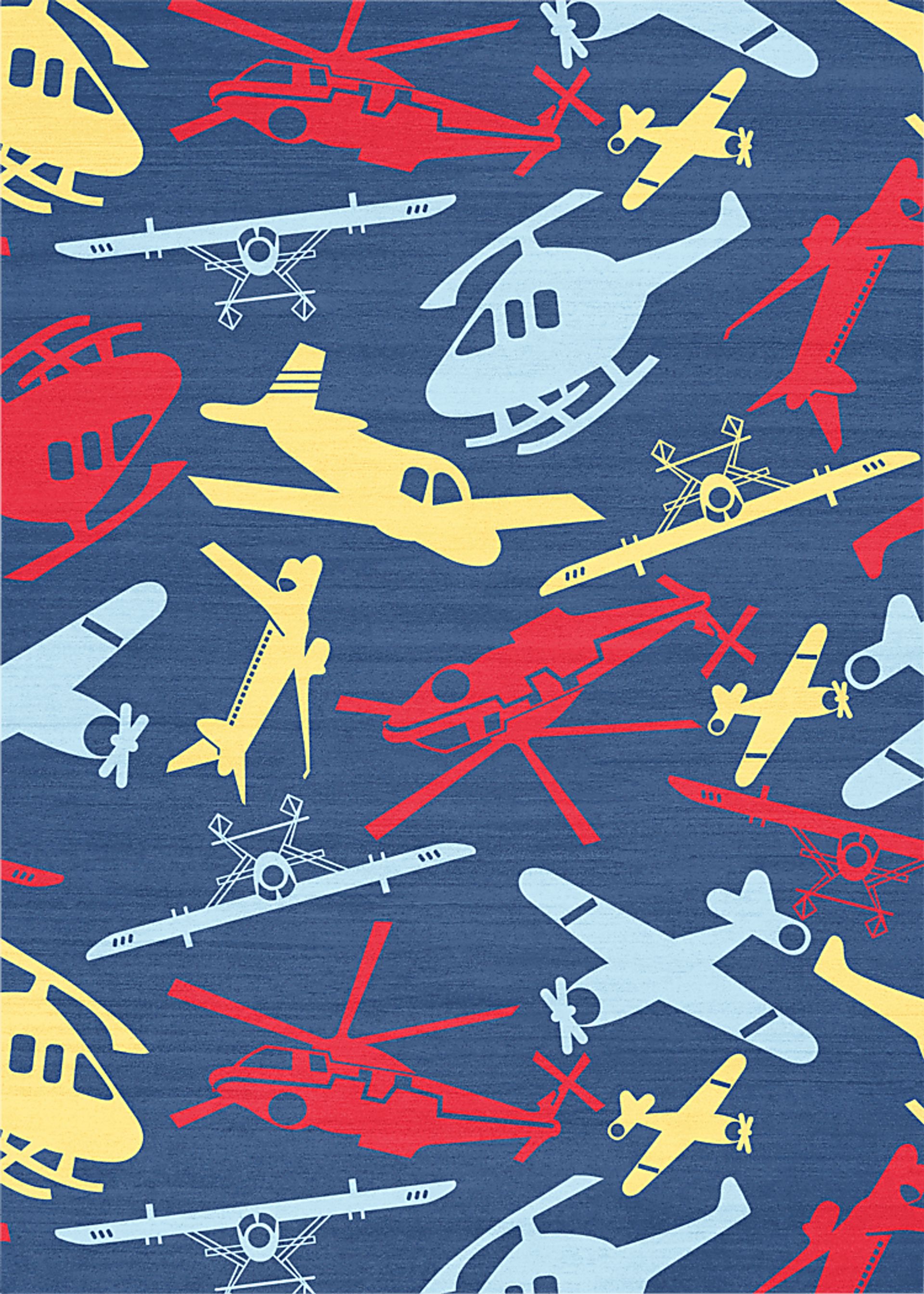 Kids Jet Set Navy 4' x 6' Rug - Image 1