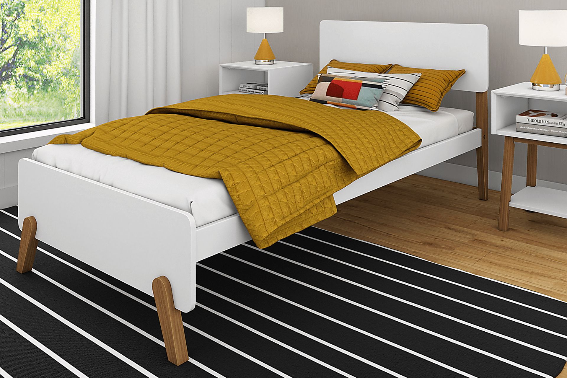 Kids Jirina White Pecan Twin Bed - Image 2