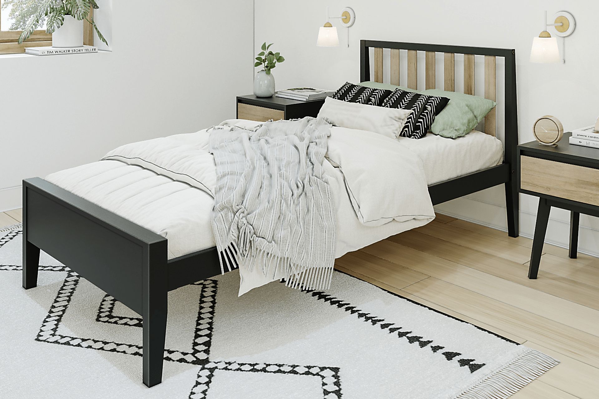 Kids Jolana Black Natural Twin Bed - Image 2