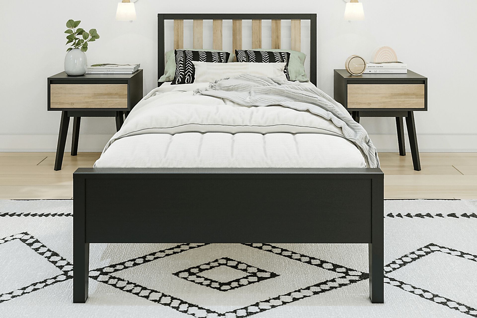 Kids Jolana Black Natural Twin Bed - Image 3