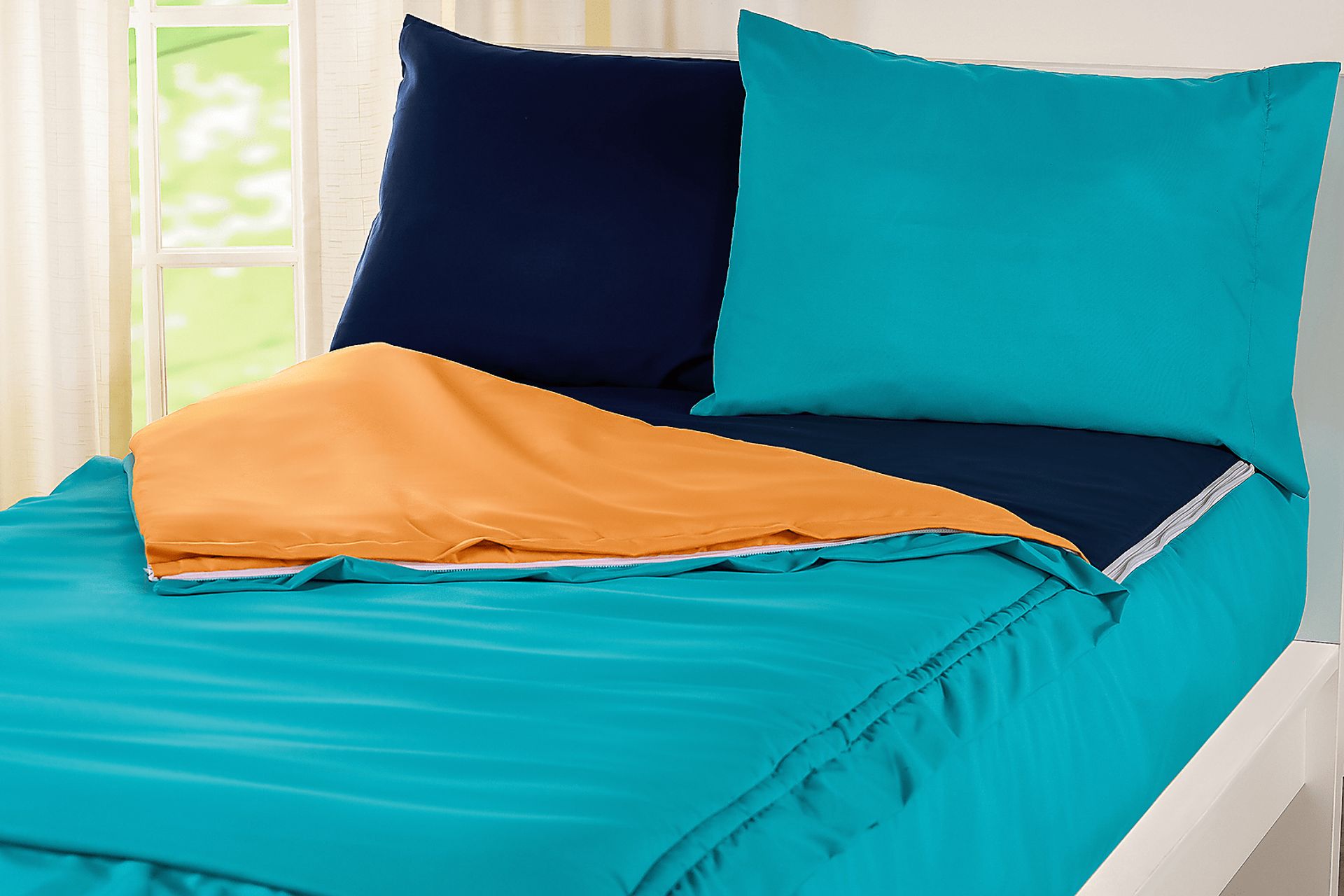 Kids Jonilde Turquoise Orange Full Bedding Set - Image 6