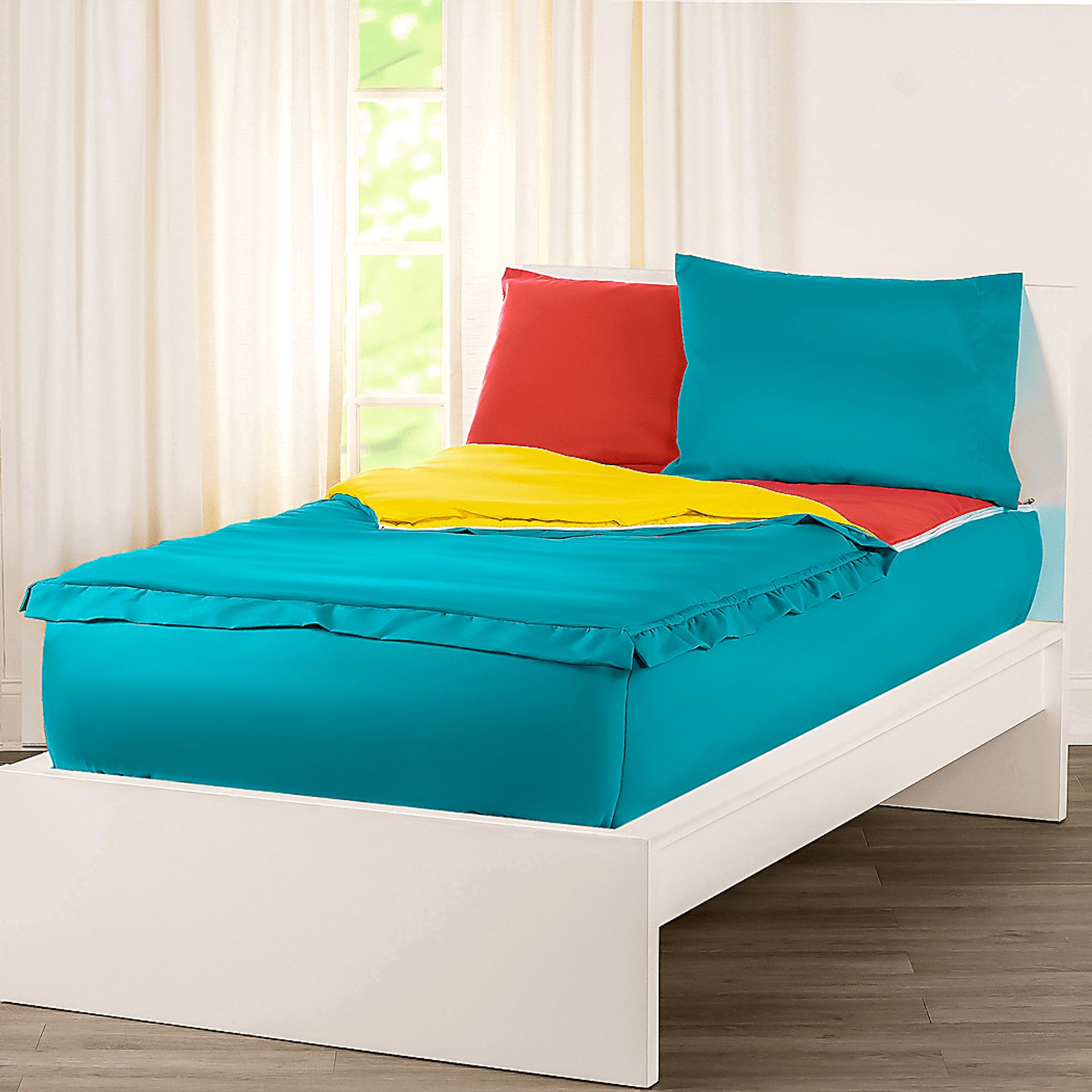 Kids Jonilde Turquoise Yellow Full Bedding Set - Image 2
