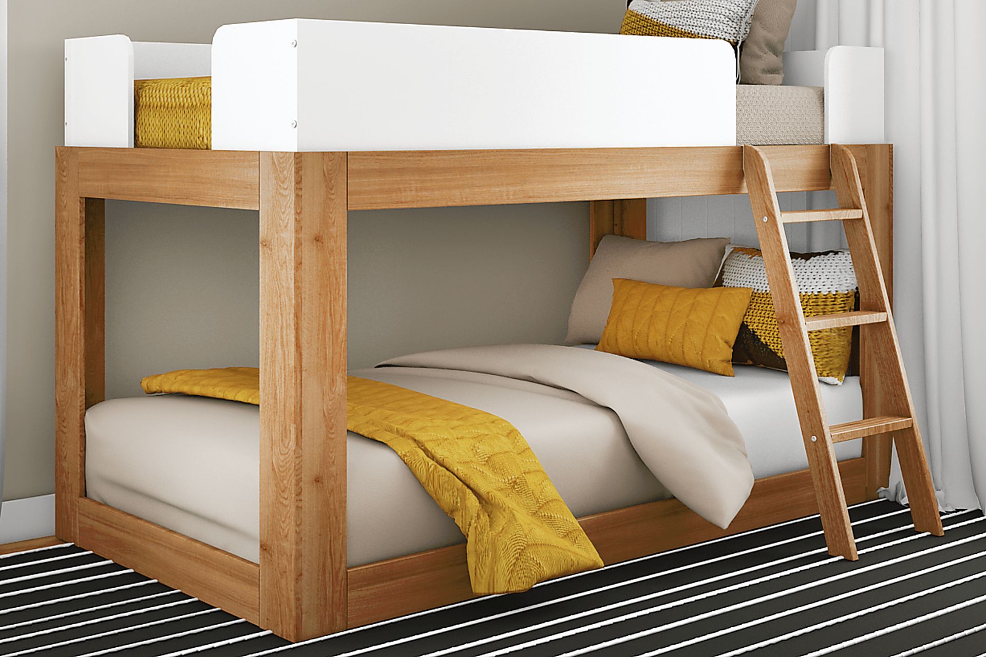 Kids Josefa I Pecan White Twin/Twin Bunk Bed - Image 2