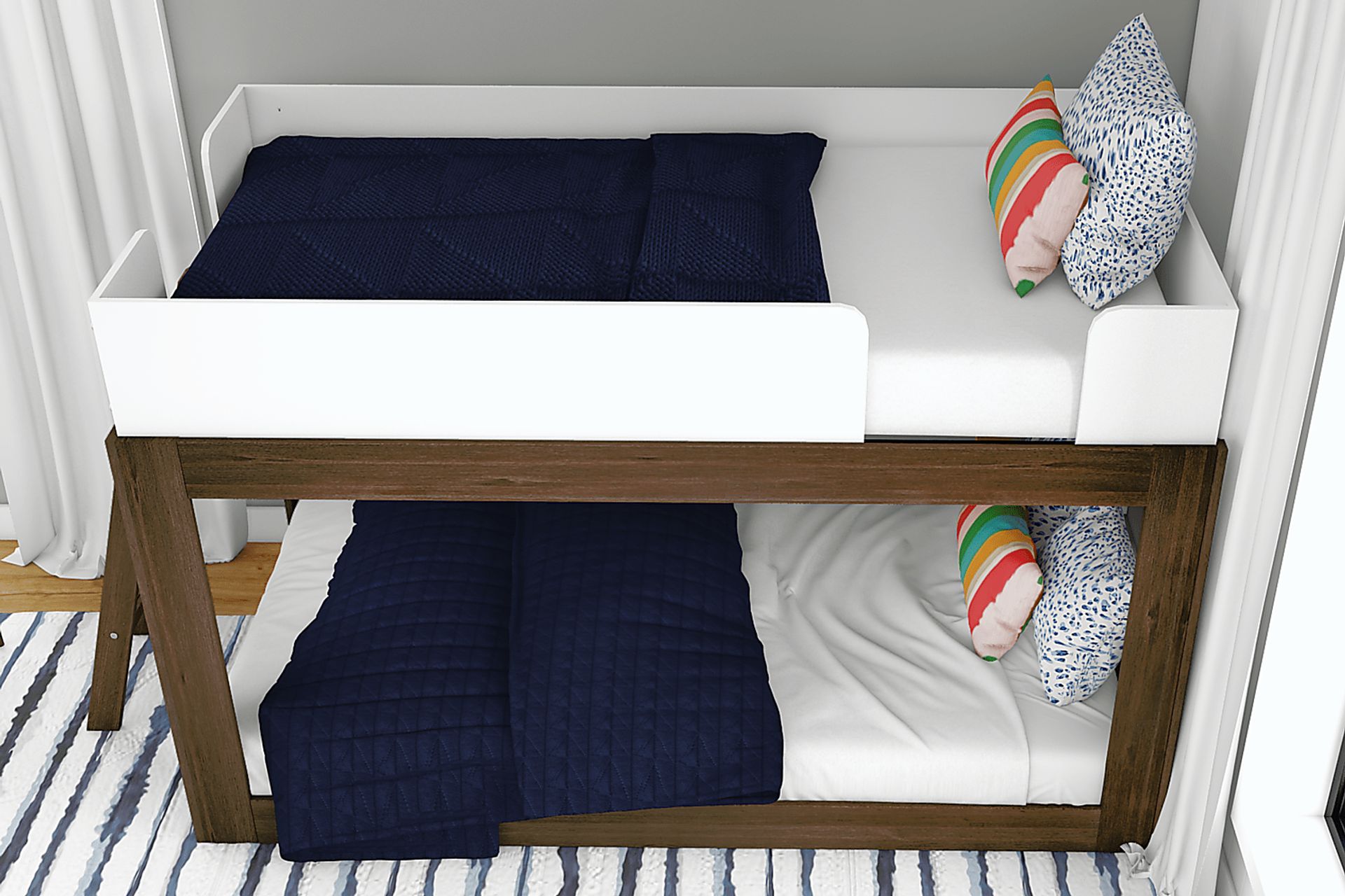 Kids Josefa I Walnut White Twin/Twin Bunk Bed - Image 4