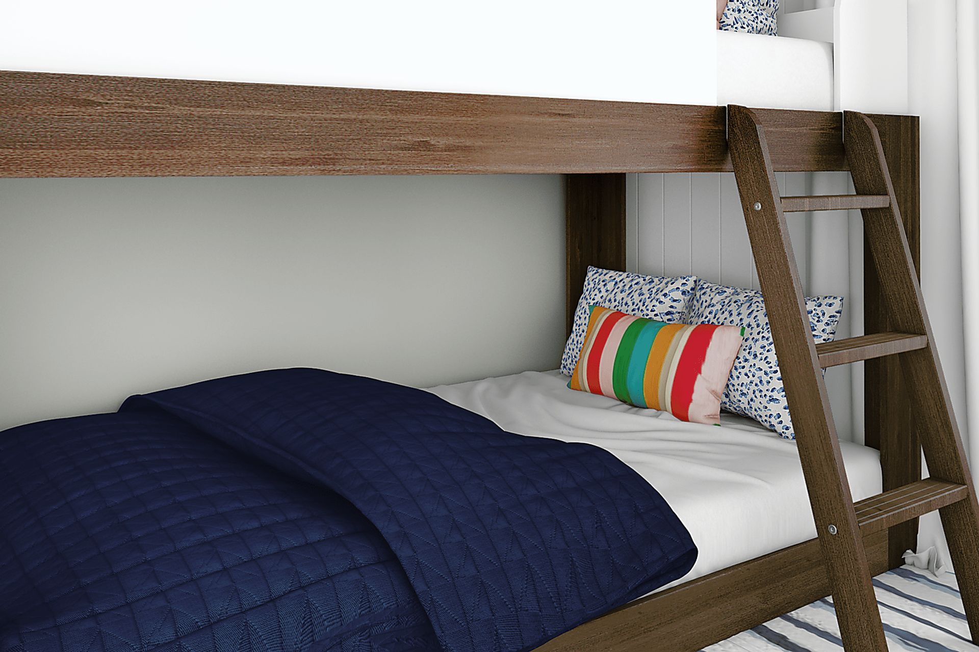 Kids Josefa I Walnut White Twin/Twin Bunk Bed - Image 6