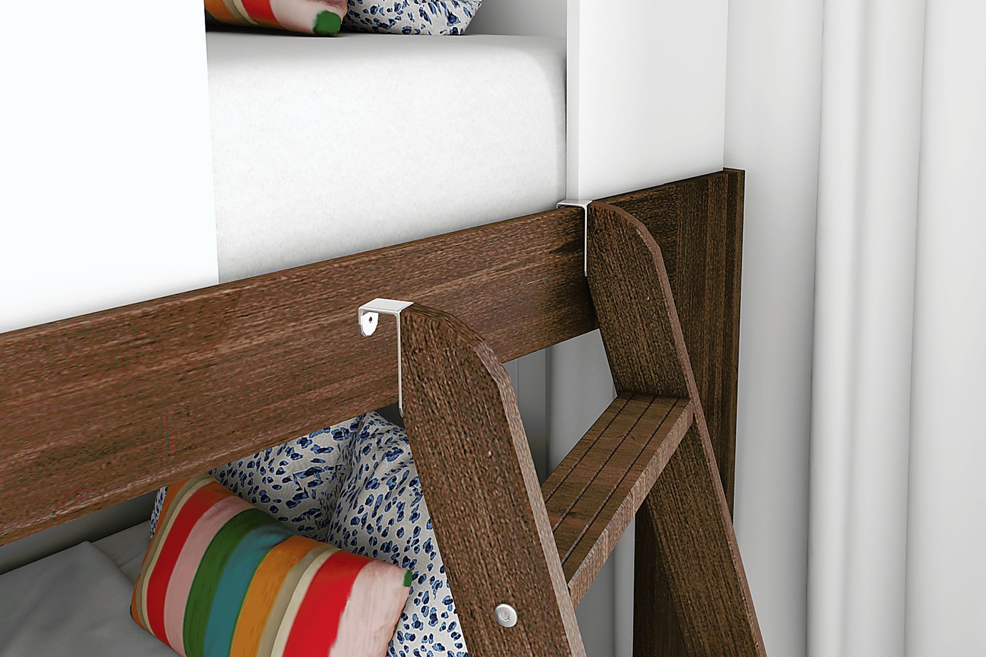 Kids Josefa I Walnut White Twin/Twin Bunk Bed - Image 7