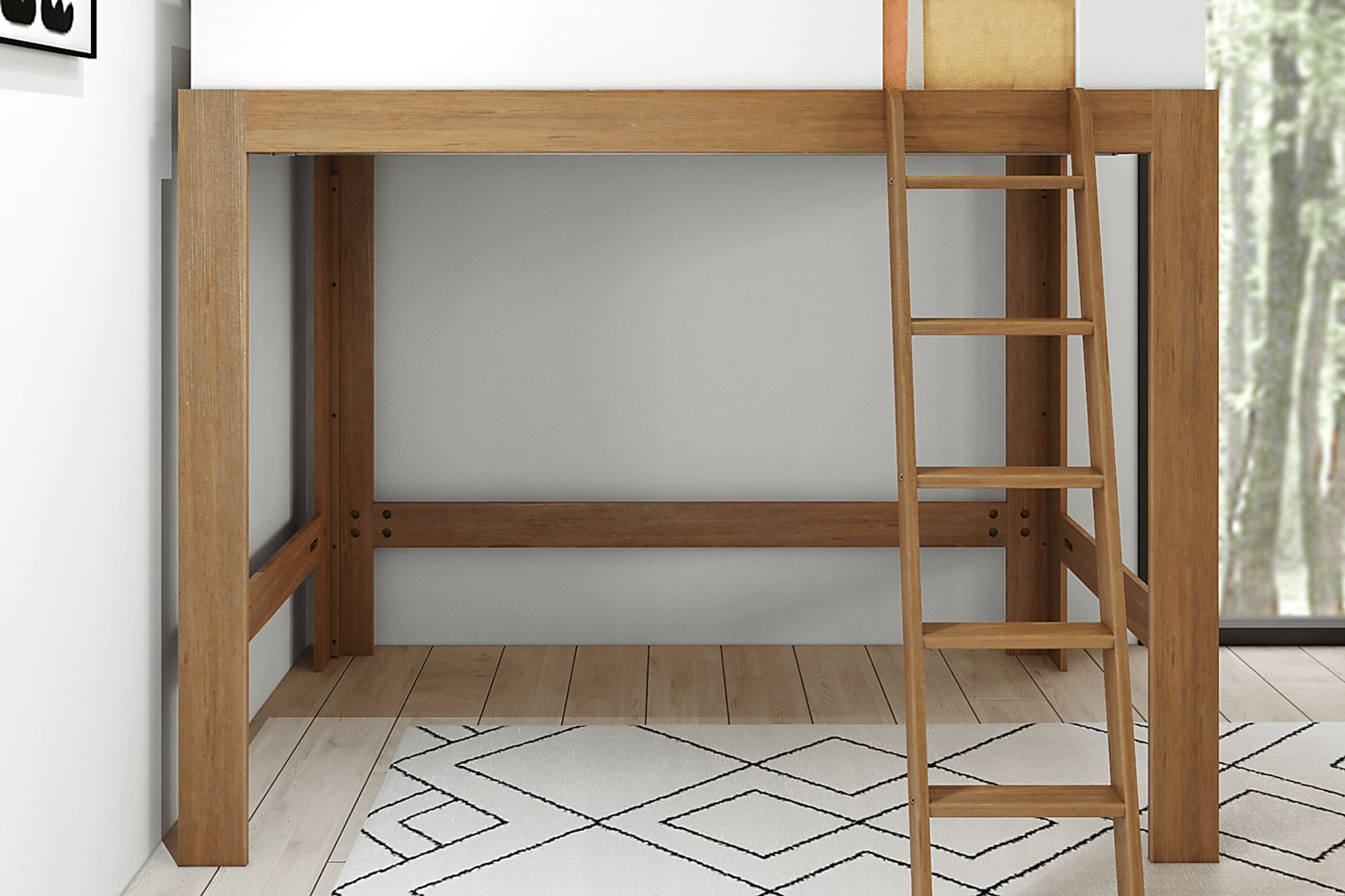 Kids Josefa II Pecan White Twin Loft Bed - Image 4