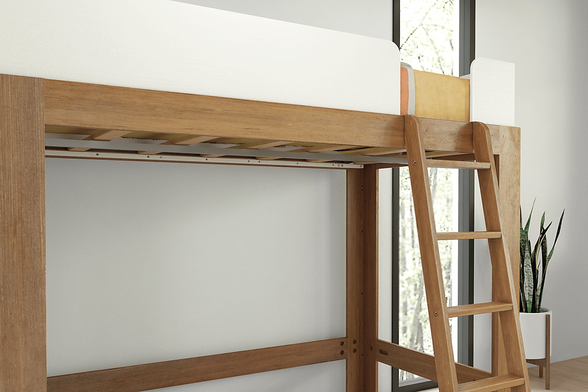Kids Josefa II Pecan White Twin Loft Bed - Image 6
