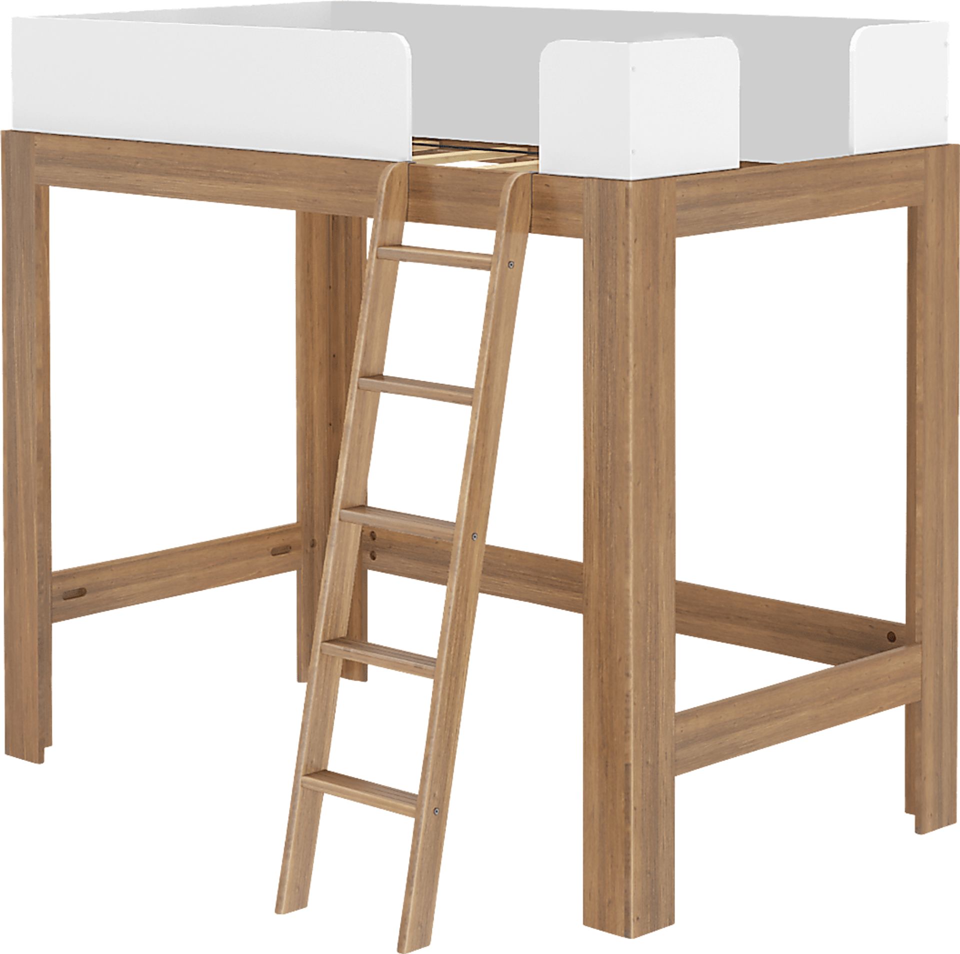 Kids Josefa II Pecan White Twin Loft Bed - Image 1