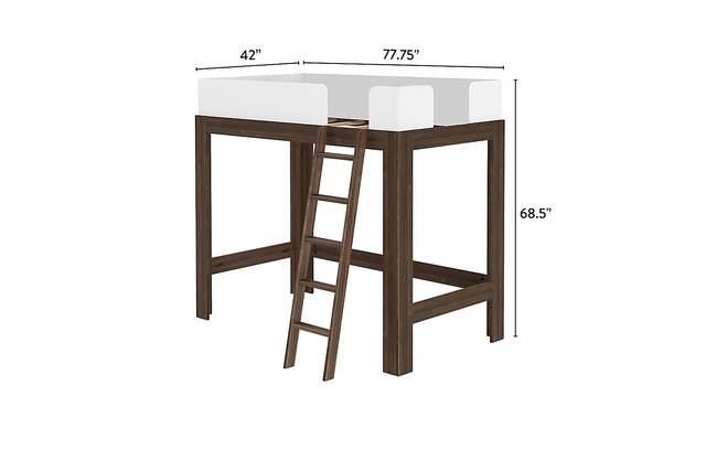 Kids Josefa II Walnut White Twin Loft Bed - Thumbnail - Image 7