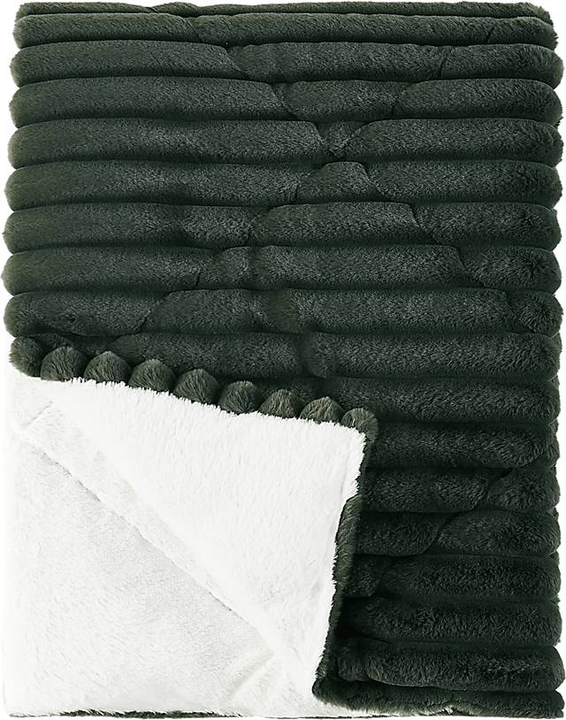 Kids Josip Green Faux Fur Throw - Thumbnail - Image 1