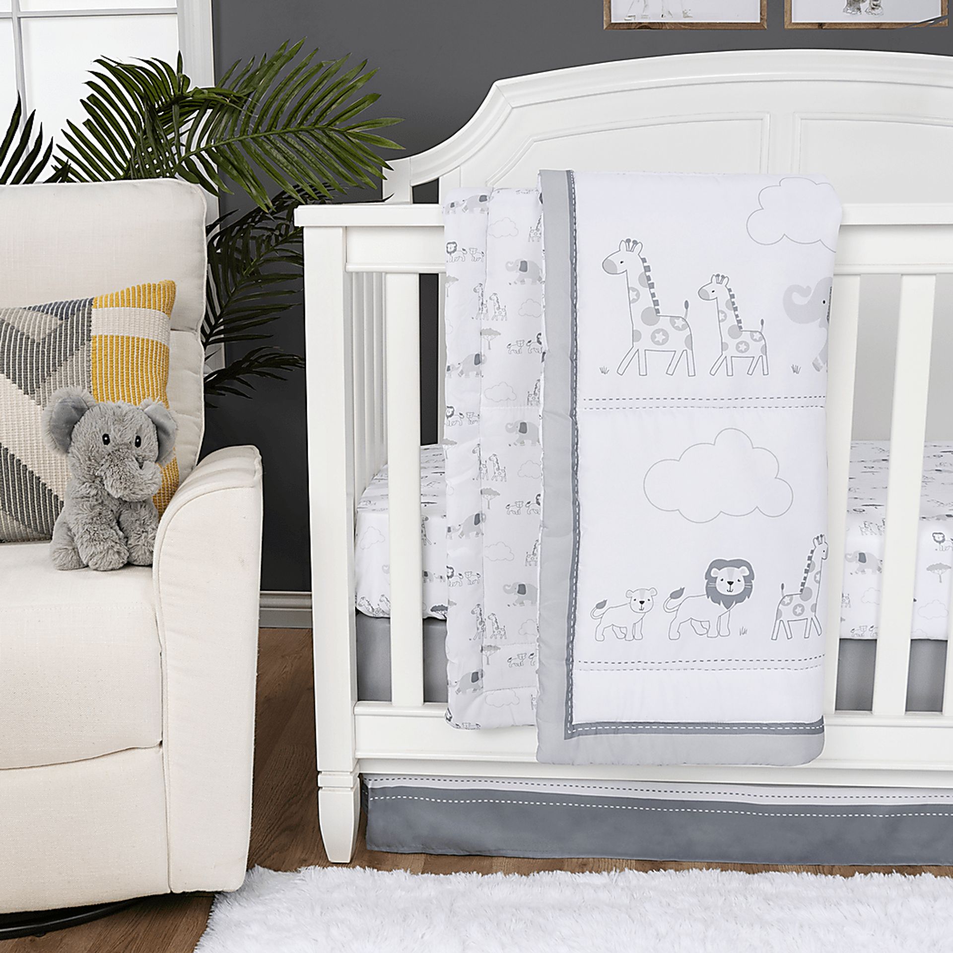 Kids Jungle Baby Gray Baby Bedding Set - Image 14