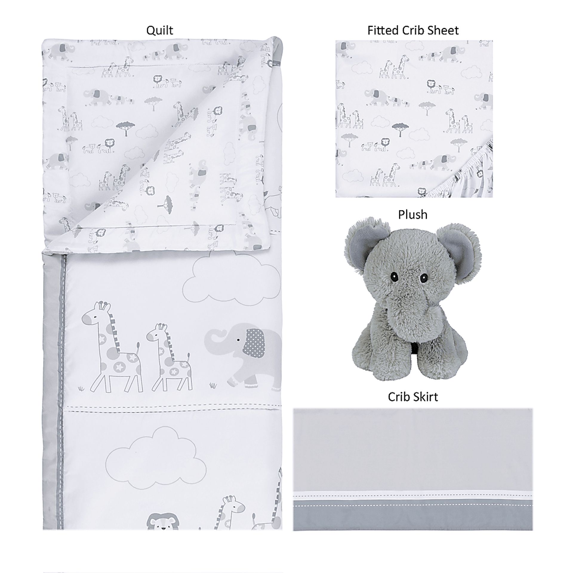 Kids Jungle Baby Gray Baby Bedding Set - Image 2