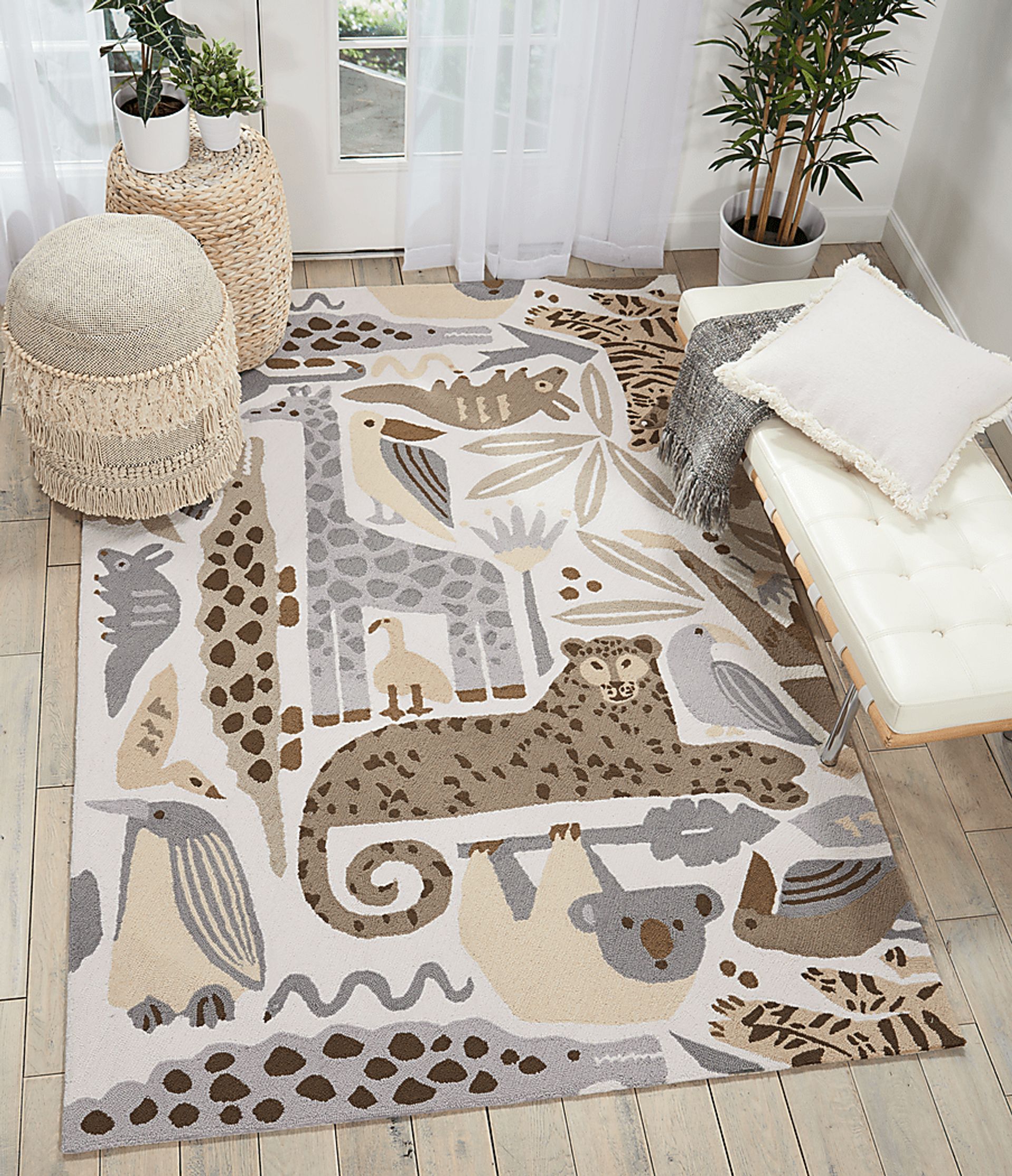 Kids Jungle Garden Gray 3'6 x 5'6 Rug - Image 2
