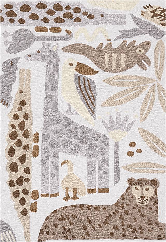 Kids Jungle Garden Gray 3'6 x 5'6 Rug - Thumbnail - Image 1