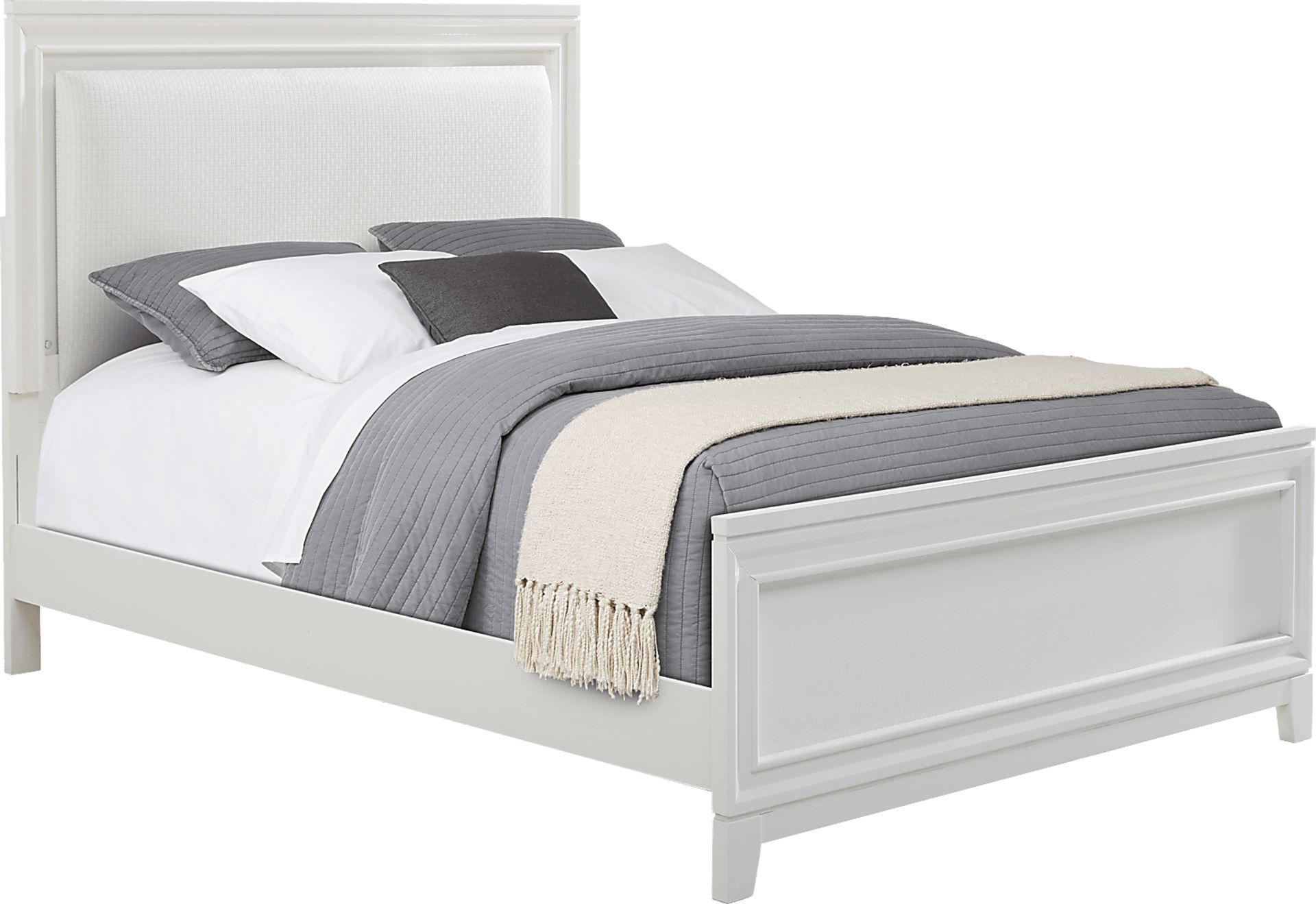 Kids Juno White 5 Pc Full Lighted Upholstered Bedroom - Image 3