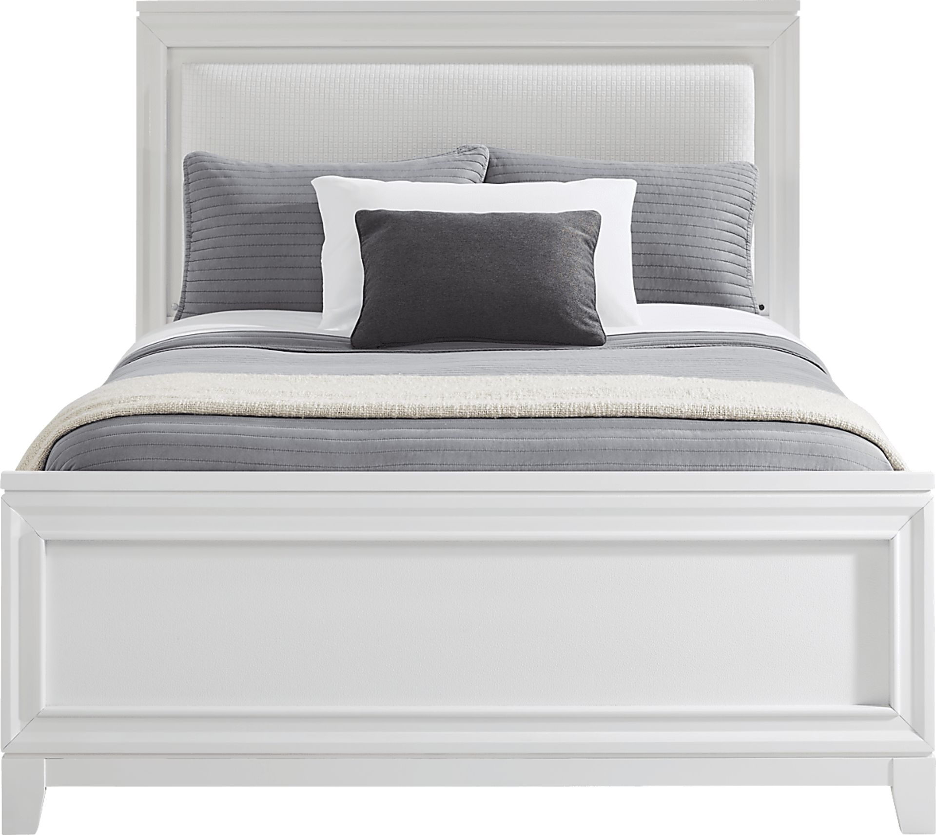 Kids Juno White 5 Pc Full Lighted Upholstered Bedroom - Image 5