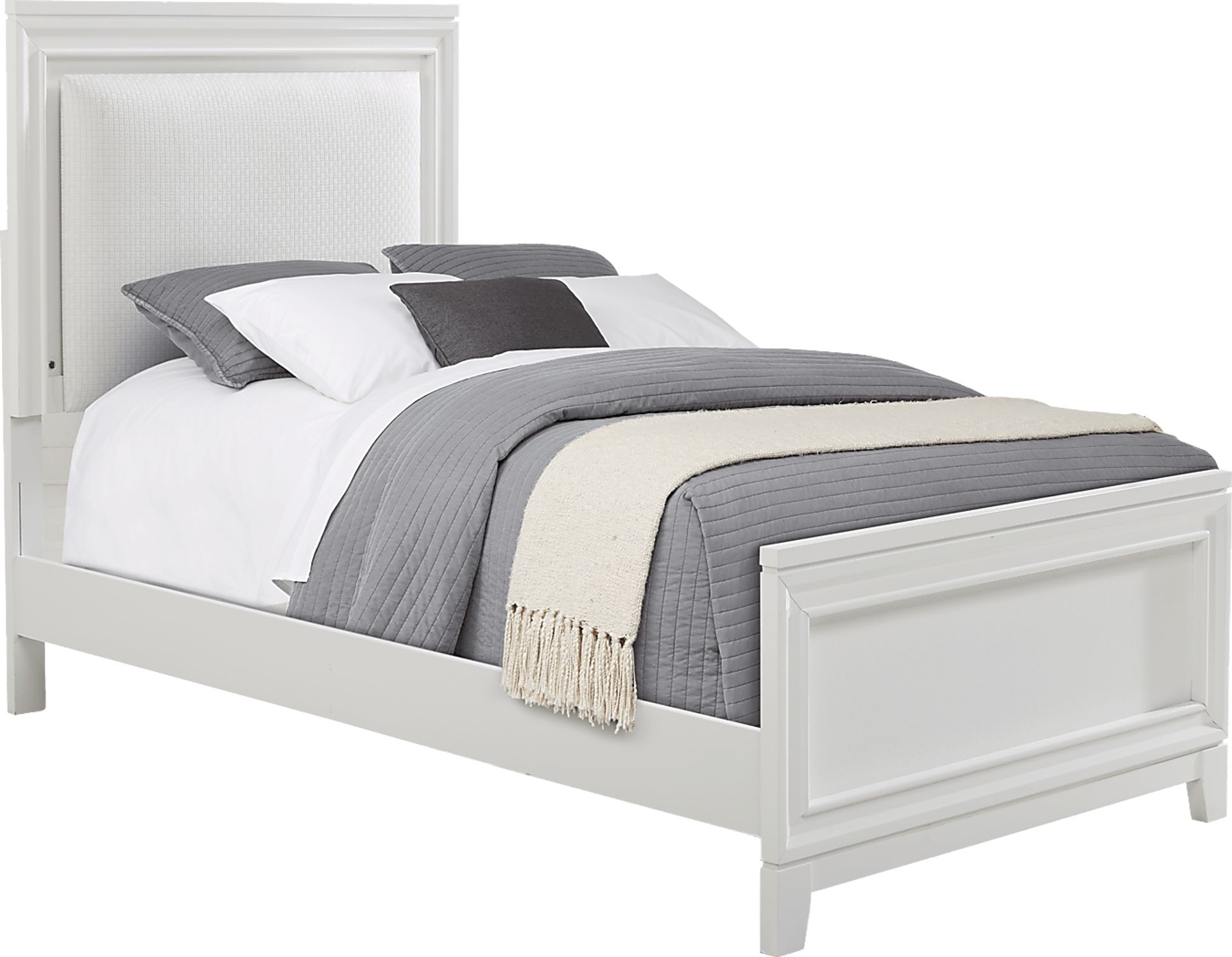 Kids Juno White 5 Pc Twin Lighted Upholstered Bedroom - Image 3