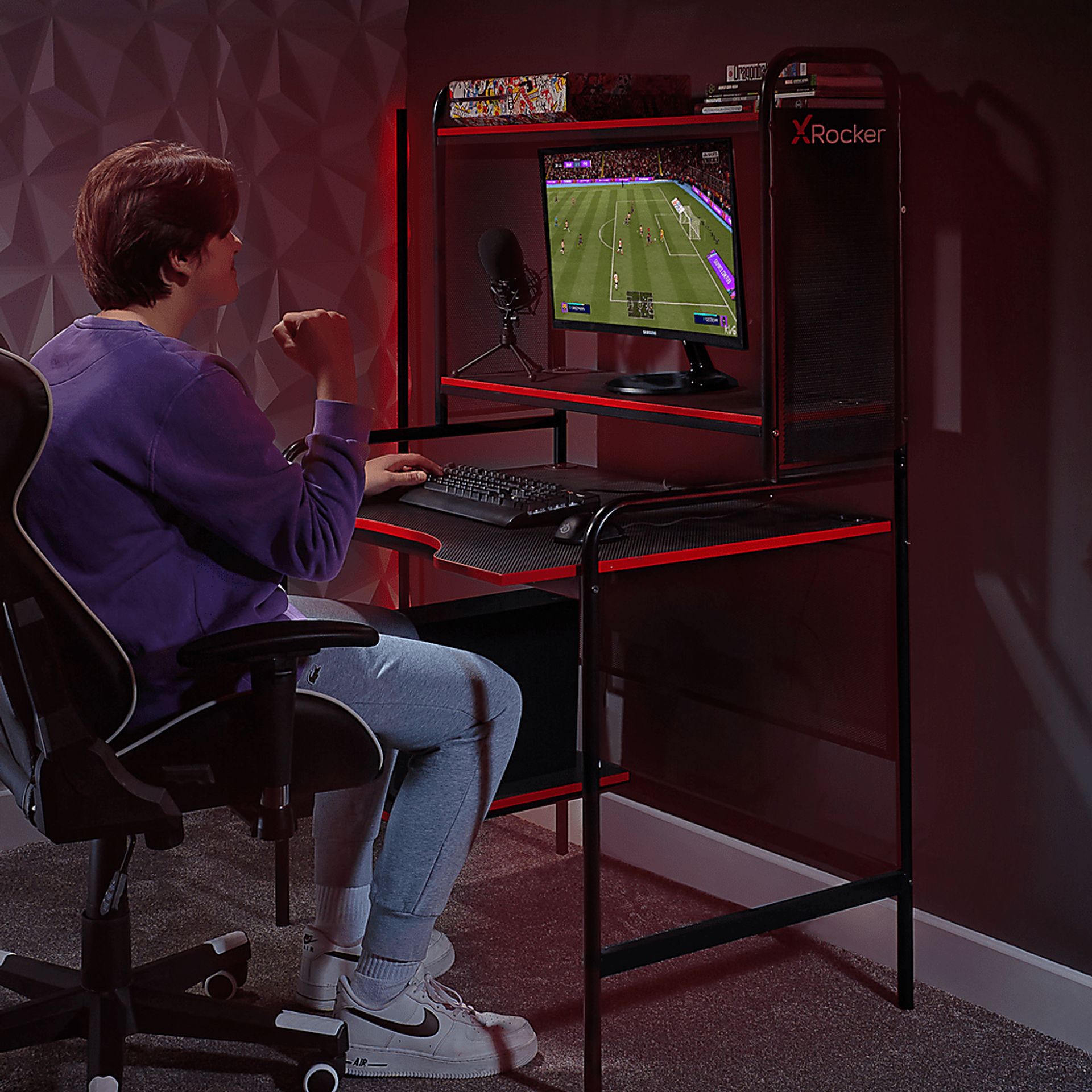 Kids Kaiis Black/Red Gaming Desk - Image 14