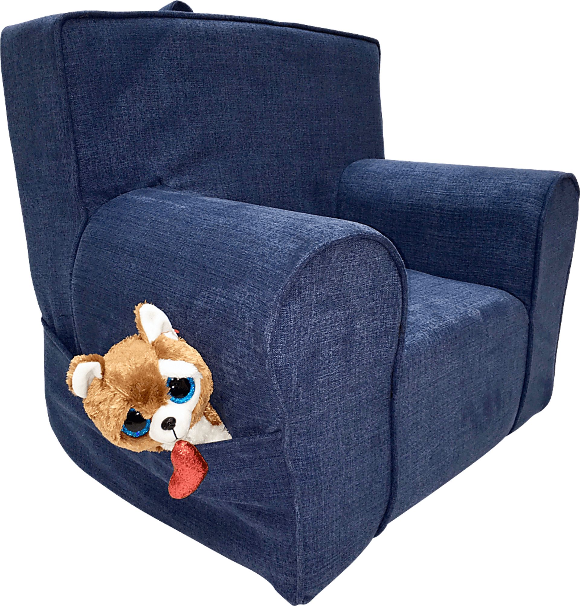 Kids Karlotta Blue Chair & Ottoman Set - Image 3