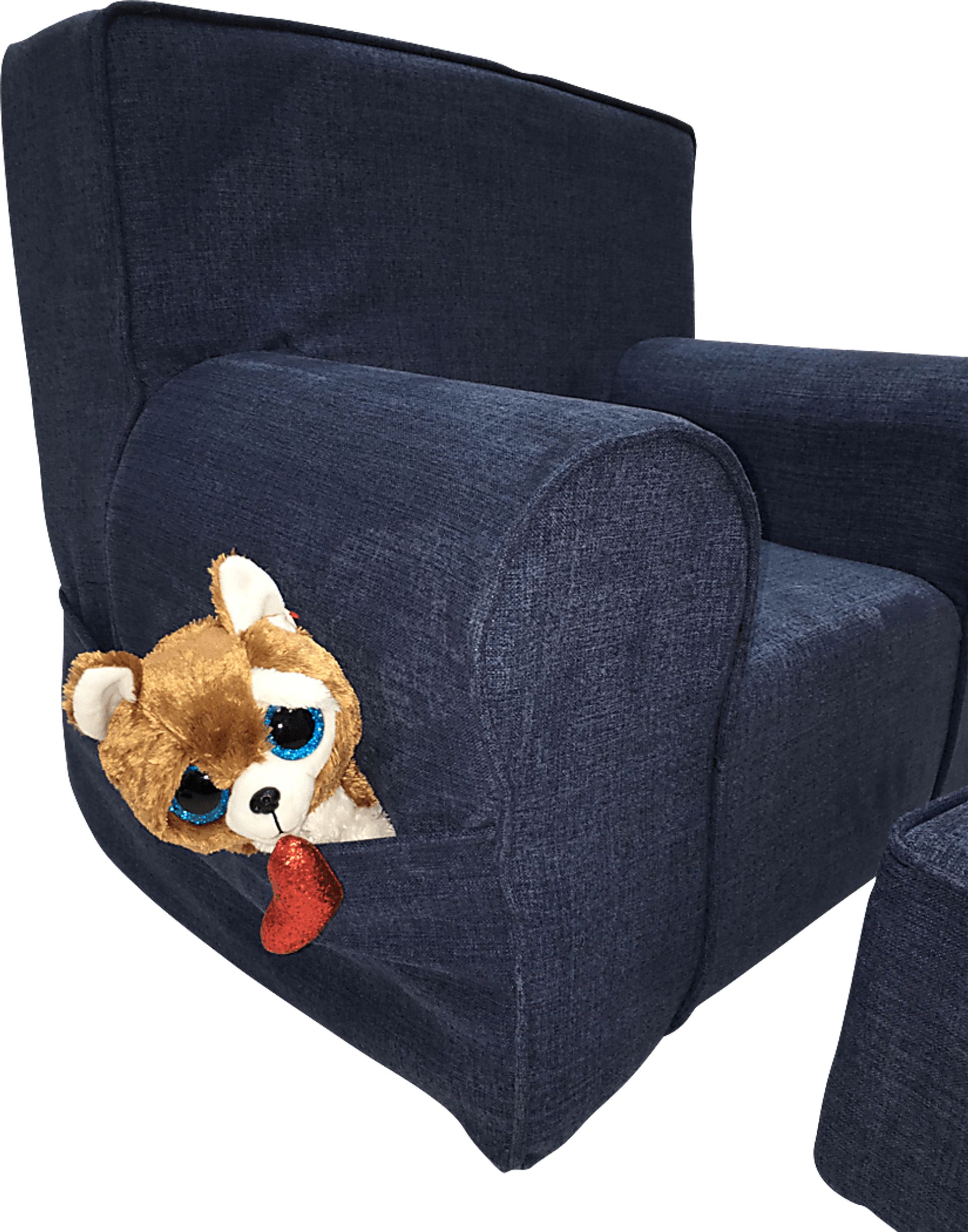 Kids Karlotta Blue Chair & Ottoman Set - Image 4
