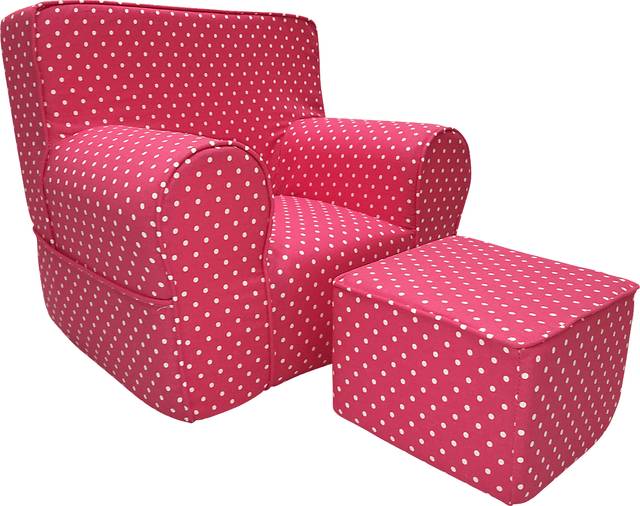 Kids Karlotta Pink Chair & Ottoman Set - Thumbnail - Image 1