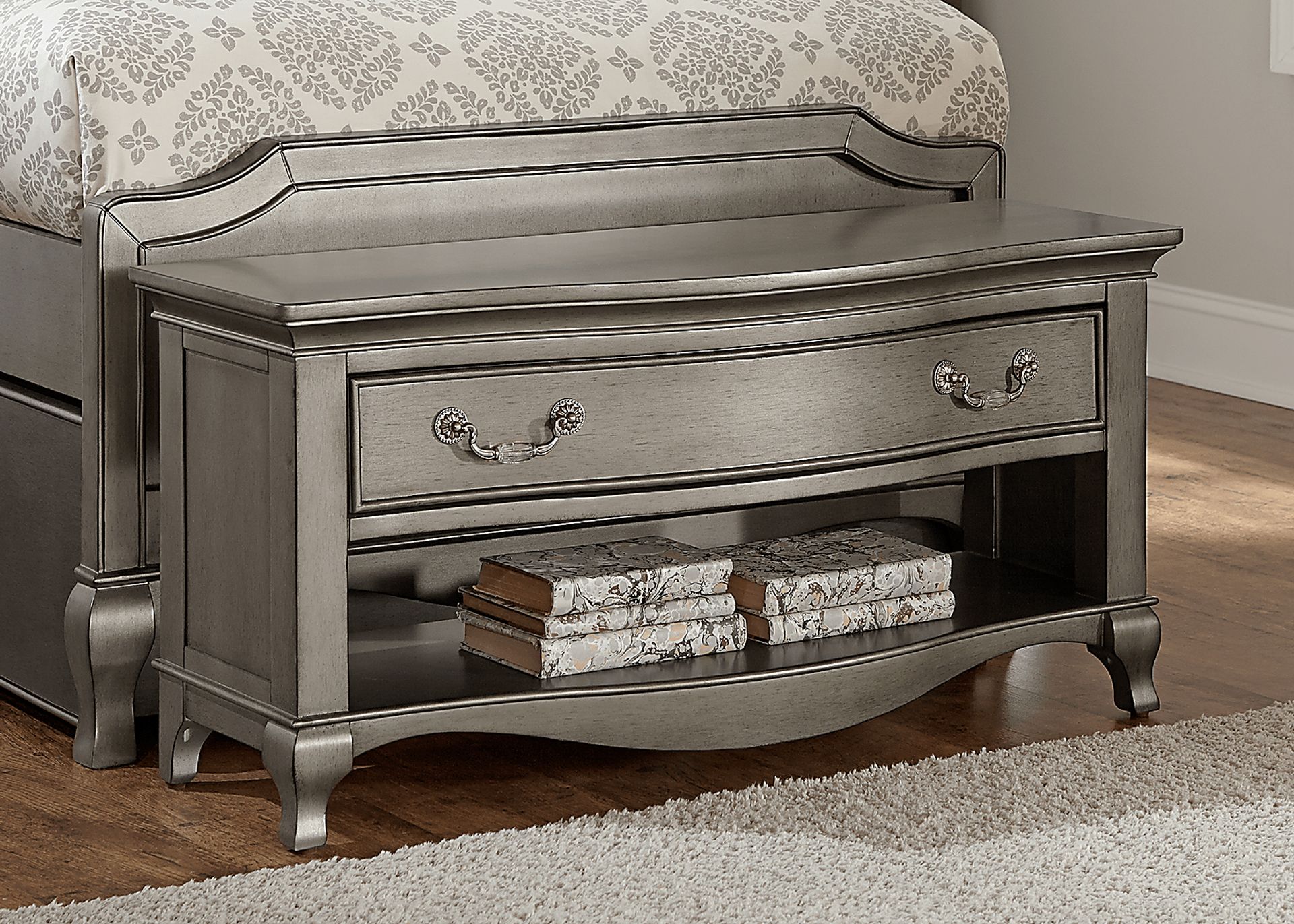 Kids Kasra Silver Dressing Bench - Image 2