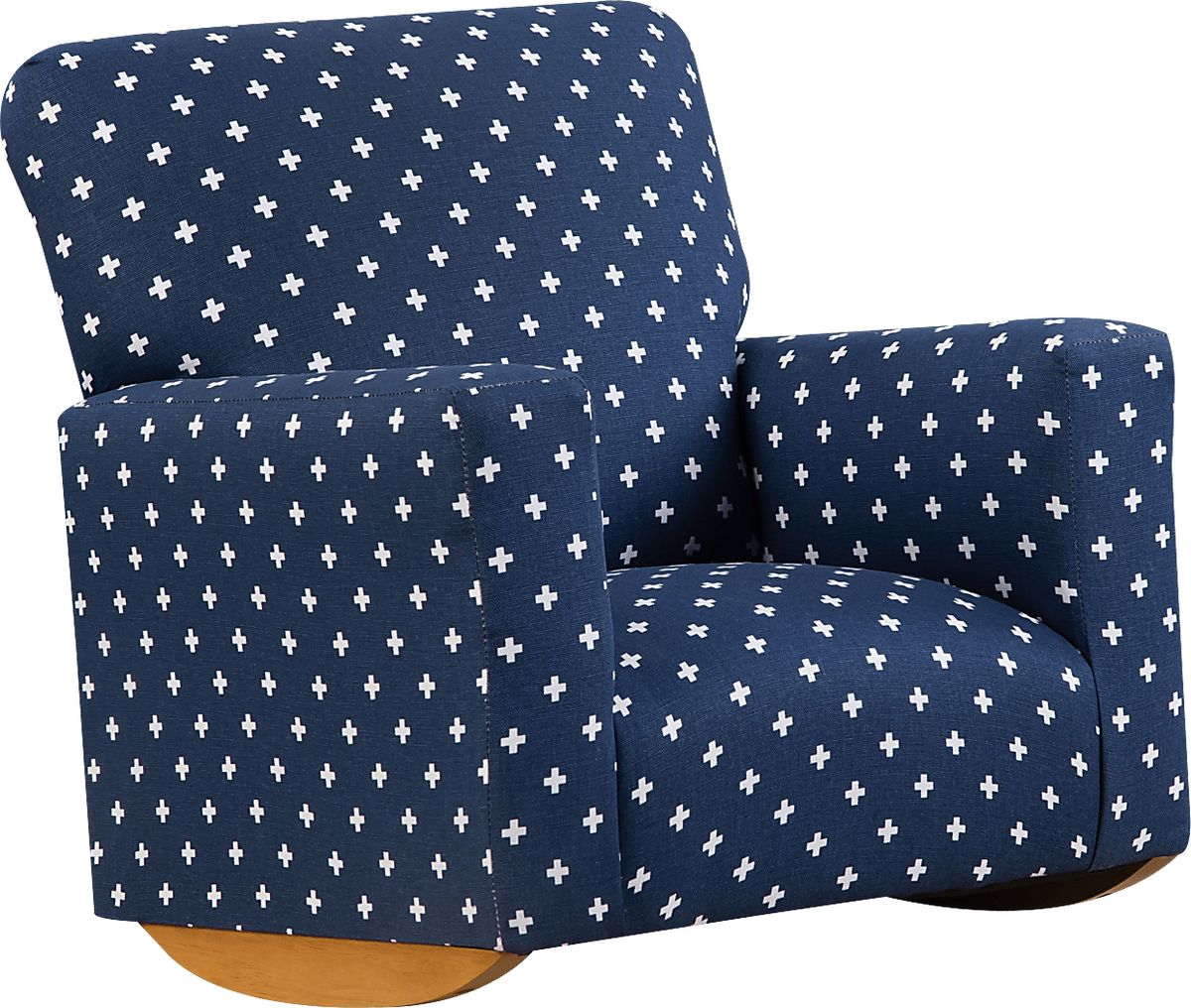 Kelti Blue Cotton Fabric Rocker | Rooms to Go