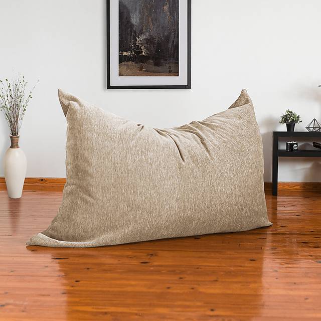 Kids Kimmy Beige Large Bean Bag Chair and Floor Pillow - Thumbnail - Image 8