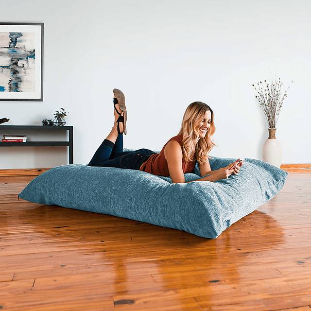 Kids Kimmy Blue Large Bean Bag Chair and Floor Pillow - Thumbnail - Image 4