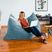 Kids Kimmy Blue Large Bean Bag Chair and Floor Pillow