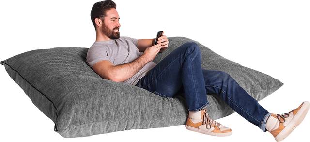 Kids Kimmy Gray Large Bean Bag Cahir and Floor Pillow - Thumbnail - Image 2