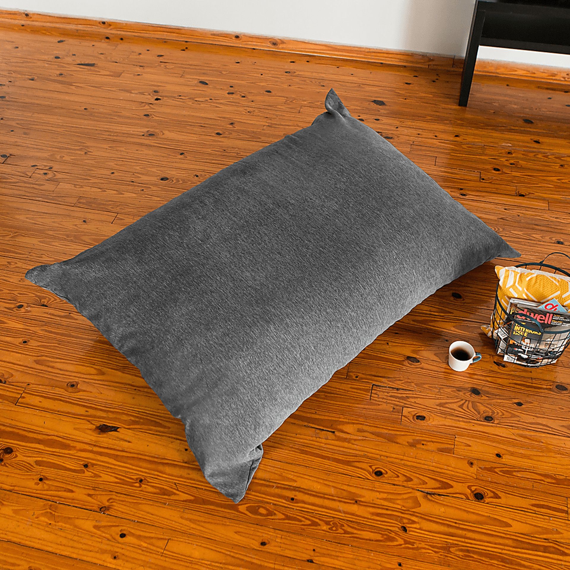 Kids Kimmy Gray Large Bean Bag Cahir and Floor Pillow - Image 3