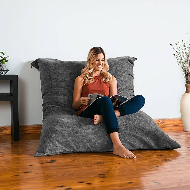 Kids Kimmy Gray Large Bean Bag Cahir and Floor Pillow - Thumbnail - Image 4