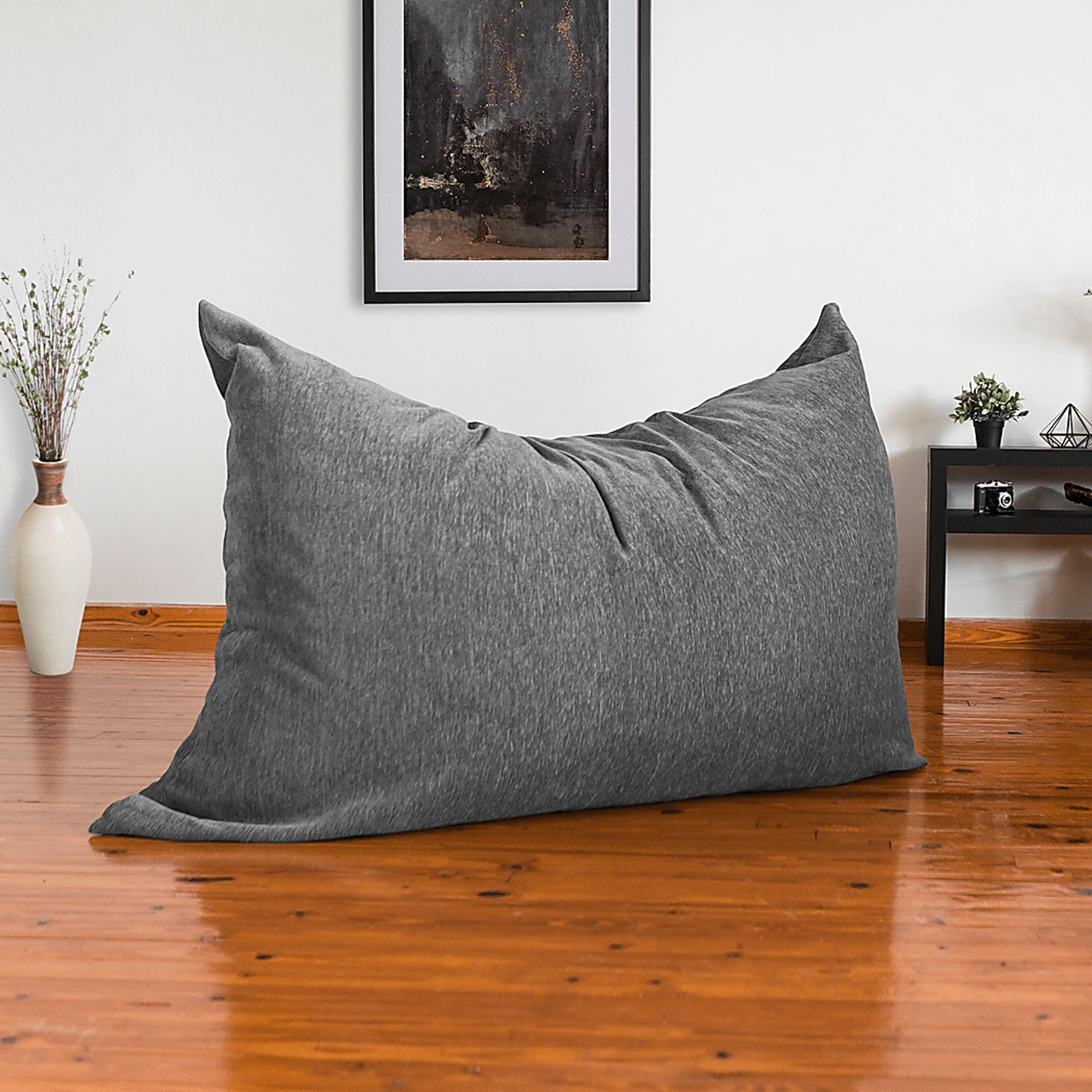 Kids Kimmy Gray Large Bean Bag Cahir and Floor Pillow - Image 8