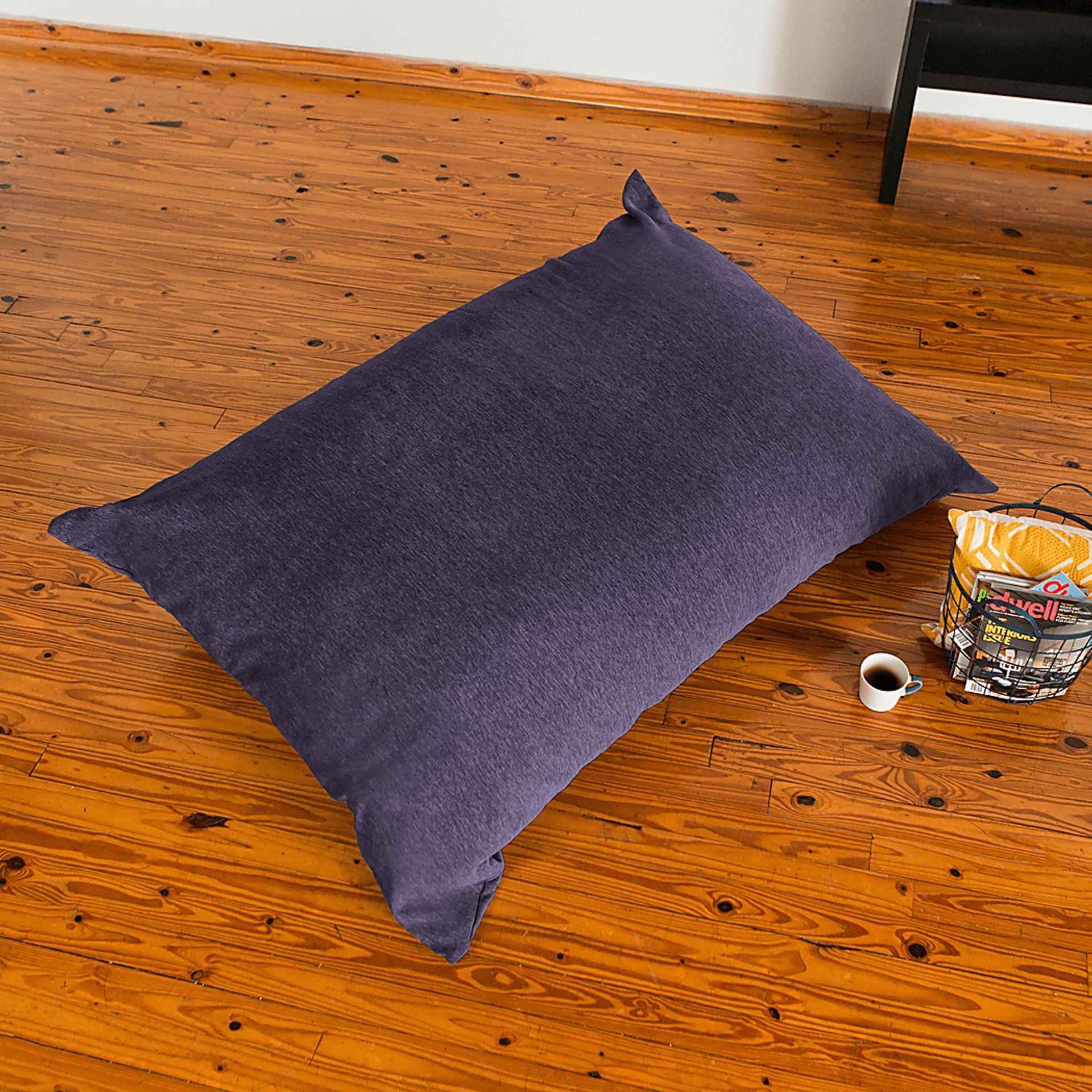 Kids Kimmy Purple Large Bean Bag Chair and Floor Pillow - Image 3