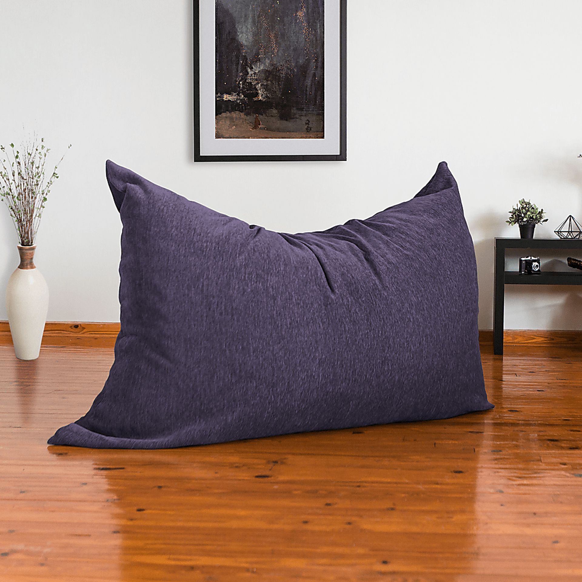 Kids Kimmy Purple Large Bean Bag Chair and Floor Pillow - Image 8